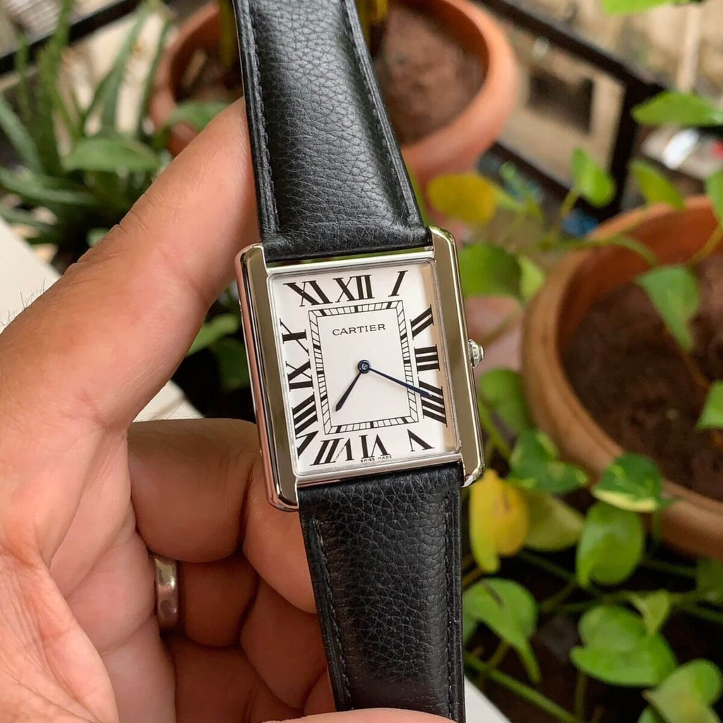 Luxury Tank Style Square Dial Watch – Brown Crocodile Pattern Leather Strap | White Roman Dial | Quartz Movement