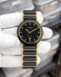 Rado Men's Black & Gold Watch – Black Dial with Gold-Tone Bracelet