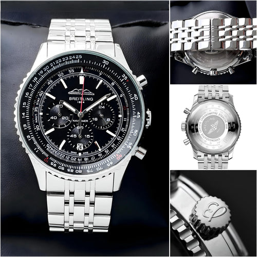 Breitling Black Dial Chronograph Watch for Men