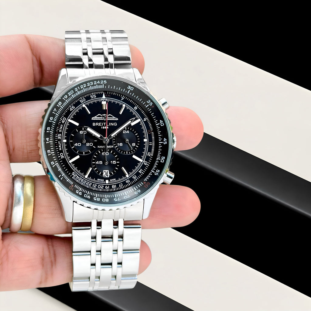 Breitling Black Dial Chronograph Watch for Men