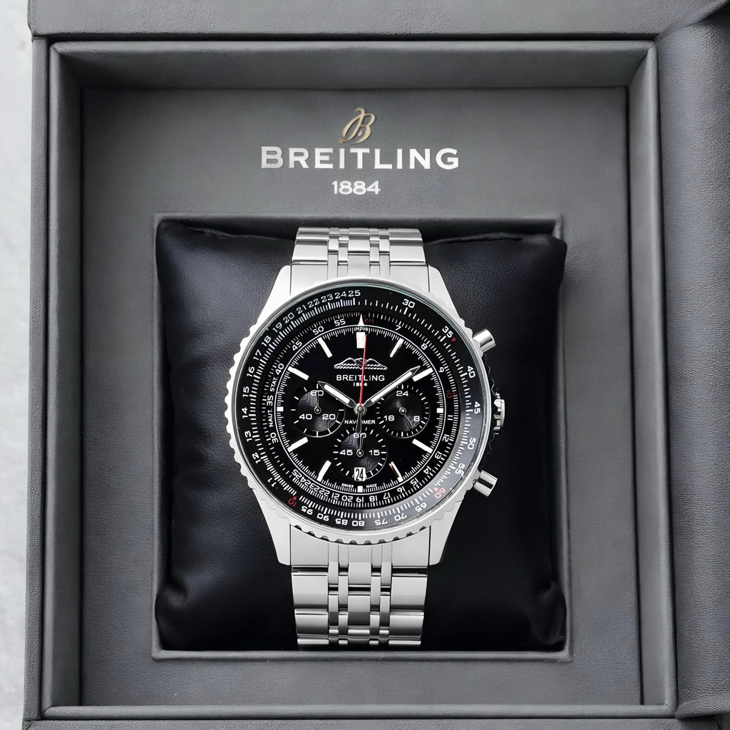 Breitling Black Dial Chronograph Watch for Men